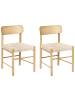 Beliani 2er-Set Esszimmerstuhl DIGNE in Braun/Beige
