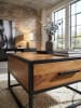 KADIMA DESIGN Couchtisch Massivholz/Metall Sofatisch 65x38x65cm, Design