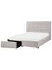 Beliani Doppelbett LA ROCHELLE in Grau/Schwarz - (W) 153 x (H) 109 x (L) 213 cm