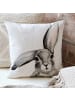 Chic Antique Kissenbezug HASE mit SCHLAPPOHR Beige 45x45 cm