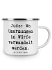 Mr. & Mrs. Panda Emaille Becher Spruch Judo Umarmungen mit Spruch in Weiß