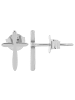 Adeliás Damen Ohrringe – Ohrstecker Kreuz aus 925 Silber in silber
