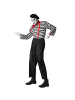 tectake Sechsteiliges Outfit im klassischen Pantomime-Stil, schwarz/weiß