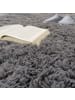KADIMA DESIGN Hochflor Teppich Shaggy waschbar Unifarben Schlafzimmer in Grau