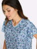 Sieh an! Schlupfbluse in eisblau-marine-bedruckt