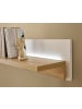 Furn.Design Wandboard weiß matt, Eiche Wotan 201 cm, Wandregal inklusive Beleuchtung