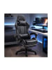 Wisam® Gaming Stuhl Drehbar Fußstütze Schwarz