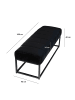 FineBuy Sitzbänk in Schwarz / Samt / 108x40x40