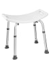 tectake Aluminium Duschhocker  51 x 39 x 43 – 60,5 cm, weiß