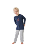 Schiesser Pyjama in Blau/Grau