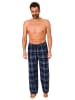 NORMANN Flanell Schlafanzug Pyjama Hose Karo - 76527 in marine