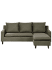 Beliani Ecksofa ELVENES in Grün/Braun - (W) 206 x (H) 69 x (L) 140 cm linksseitig