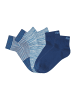 Bench Kurzsocken in 2x marine, 2x jeans geringelt, 2x jeans meliert