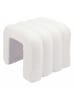 relaxdays Teddyfell Hocker in Weiß - (B)40 x (H)40 x (T)40 cm