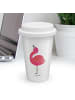 Mr. & Mrs. Panda ToGo Kaffeebecher Flamingo Stolz ohne Spruch in Weiß