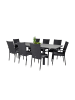 ebuy24 Gartenmöbel-Set Levels (9-teilig) Schwarz 100 x 160 cm