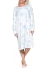 NORMANN Langarm Nachthemd klassische Design Knopfleiste am Hals - 87415 in hellblau1