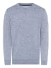 Delmao Rundhalspullover in blau melange