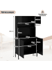 COSTWAY Buffetschrank mit Ladestation 80x40x164 cm in Schwarz