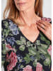 GOLDNER Kurzgröße:  Viskosekleid mit floralem Muster in marine / gemustert