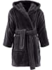 REDBEST Fleece Kinder-Bademantel mit Kapuze Perris in anthrazit