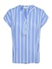 Kaffe Kurzarm-Bluse KAstridy Regular fit in Ultramarine / Chalk Stripe