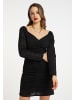 faina Damen Kleid Mit Lochstickerei in Schwarz