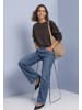 Street One Sweatshirt mit Rundhals und Tunnelzug in black coffee