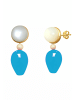 Gemshine Ohrhänger White Blue Drop in gold coloured