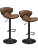 COSTWAY 2er Set Barhocker drehbar 45 x 53 x 81-101 cm in Braun
