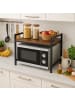 relaxdays Mikrowellenregal in Schwarz/ Braun - (B)53 x (H)40 x (T)33 cm