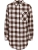 Urban Classics Urban Classics Damen Ladies Oversized Check Flannel Shirt Dress in pink/brown