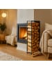 relaxdays Kaminholzregal in Schwarz - (B)25 x (H)120 x (T)25 cm