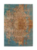 Kayoom Kurzflor Teppich Primavera 725 in sand - blau - rechteckig