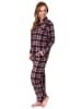 NORMANN Pyjama Karo zum durchknöpfen Single Jersey - 69313 in rot