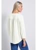 Street One Split Neck Seersucker Bluse in Weiß