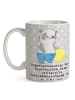 Mr. & Mrs. Panda Mug Ergotherapeutin Superheldin mit Spruch in Grau Pastell