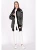 DreiMaster Maritim Damen Cardigan in Schwarz Wollweiss