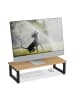 relaxdays Monitorständer in Natur/ Schwarz - (B)55 x (H)15 x (T)23 cm