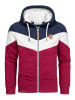 Amaci&Sons Sweatjacke im Block-Design ARDMORE in Navyblau/Weiß/Bordeaux