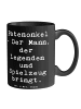 Mr. & Mrs. Panda Kaffeetasse Spruch Patenonkel Geschenk mit Spruch in Schwarz