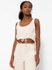 SASSYCLASSY Musselin Top mit Zugband in Hellbeige