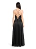 Vera Mont Abendkleid mit Wasserfallausschnitt in Schwarz