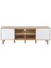 Beliani TV-Möbel PALMER in Braun/Weiß - (W) 160 x (H) 56 x (L) 40 cm