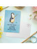 Mr. & Mrs. Panda Postkarte Pinguin Angler mit Spruch in Eisblau
