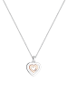 Elli DIAMONDS  Halskette 925 Sterling Silber Bi Color_Tri Color, Herz in Weiß