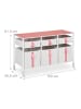relaxdays Kinder-Kommode in Weiß/ Rosa - (B)100 x (H)61,5 x (T)40,5 cm