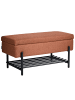 Beliani Bettbank SOLVANG in Braun/Schwarz - (W) 89 x (H) 43 x (L) 39 cm
