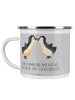 Mr. & Mrs. Panda Becher 8. Hochzeitstag Blechhochzeit mit Spruch in Heather Grey