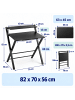 relaxdays Schreibtisch in Schwarz - (B)70 x (H)82 x (T)56 cm